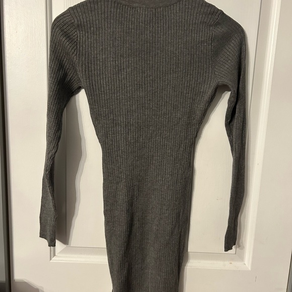 Guess Dorien Ribbed charcoal gray sweater dress - Picture 7 of 7